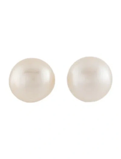 Pre-owned Earrings 18k Pearl Stud  In Multi