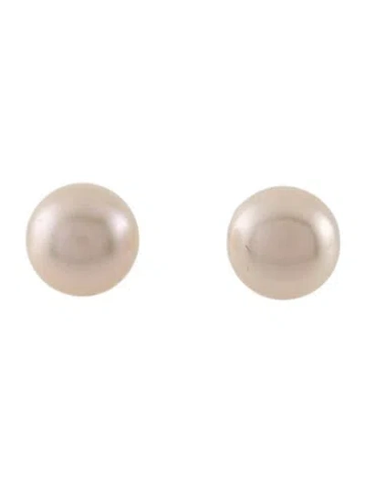 Pre-owned Earrings 18k Pearl Stud  In Multi