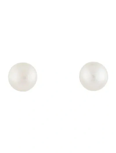 Pre-owned Earrings 18k Pearl Stud  In Multi