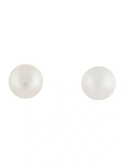 Pre-owned Earrings 18k Pearl Stud  In Multi