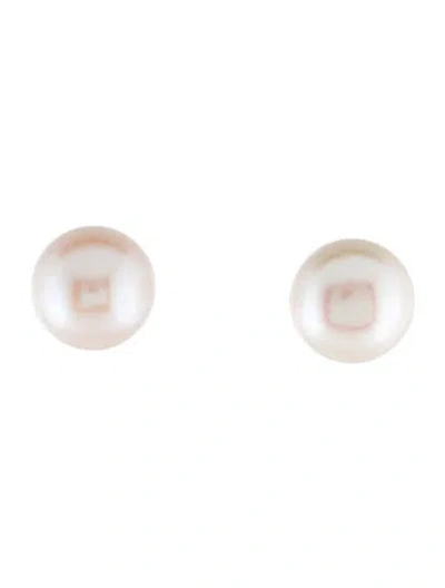 Pre-owned Earrings 18k Pearl Stud  In Multi