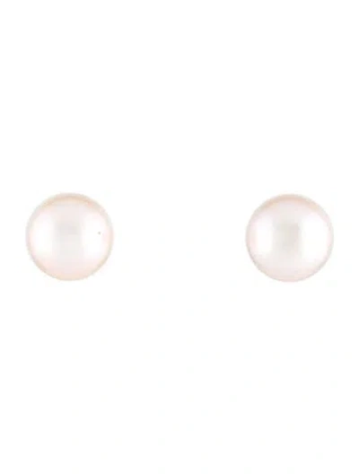 Pre-owned Earrings 18k Pearl Stud  In Multi