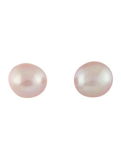 Pre-owned Earrings 18k Pearl Stud  In Multi