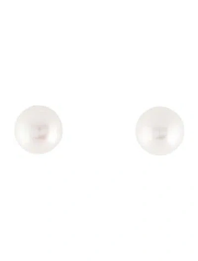 Pre-owned Earrings 18k Pearl Stud  In Multi