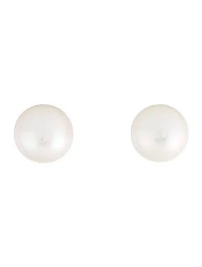 Pre-owned Earrings 18k Pearl Stud  In Multi
