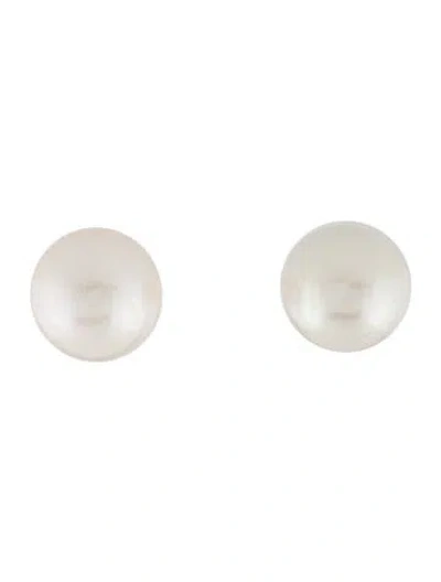 Pre-owned Earrings 18k Pearl Stud  In Multi