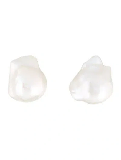 Pre-owned Earrings 18k Pearl Stud  In Multi