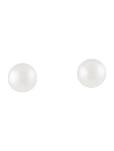 Pre-owned Earrings 18k Pearl Stud  In Multi