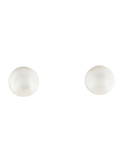 Pre-owned Earrings 18k Pearl Stud  In Multi