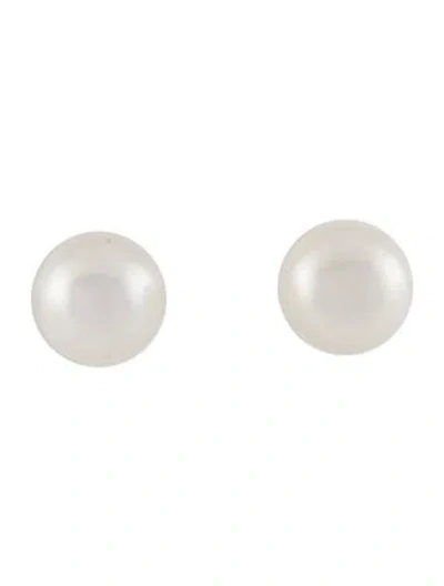 Pre-owned Earrings 18k Pearl Stud  In Multi