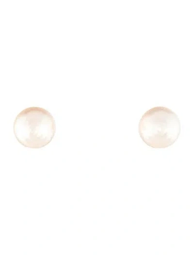 Pre-owned Earrings 18k Pearl Stud  In Multi