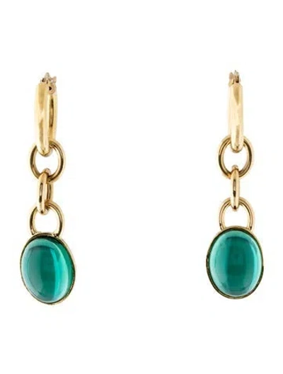 Pre-owned Earrings 18k Quartz Link Drop  In Multi