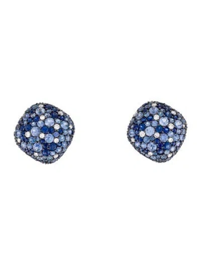 Pre-owned Earrings 18k Sapphire & Diamond Earclip  In Multi