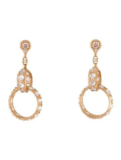 Pre-owned Earrings 18k Sapphire & Diamond Eternity Drop  In Multi
