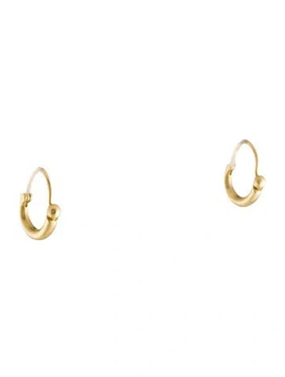 Pre-owned Earrings 18k Single Bead Huggie  In Multi