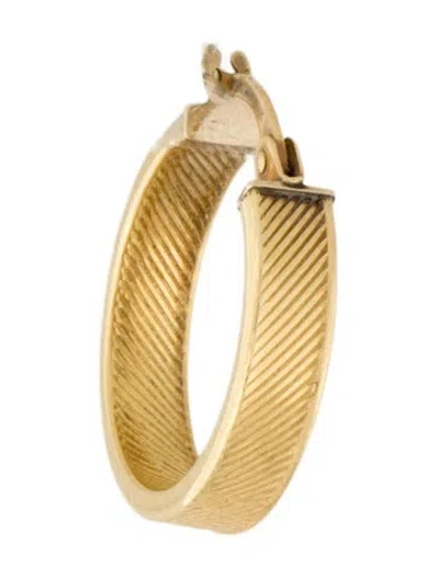 Pre-owned Earrings 18k Textured Single Hoop Earring In Multi