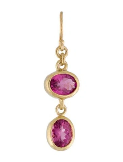 Pre-owned Earrings 18k Tourmaline Drop Earring In Multi