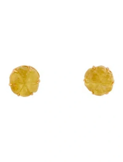 Pre-owned Earrings 18k Tourmaline Stud  In Multi