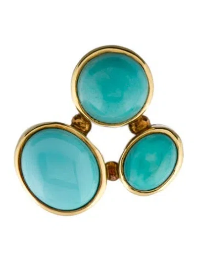 Pre-owned Earrings 18k Turquoise Clip On Single Earring In Multi
