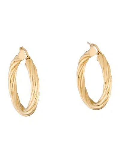 Pre-owned Earrings 18k Twisted Hoop  In Multi