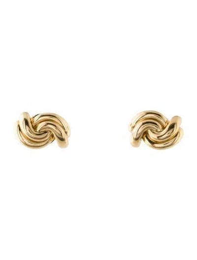 Pre-owned Earrings 18k Twisted Stud  In Multi