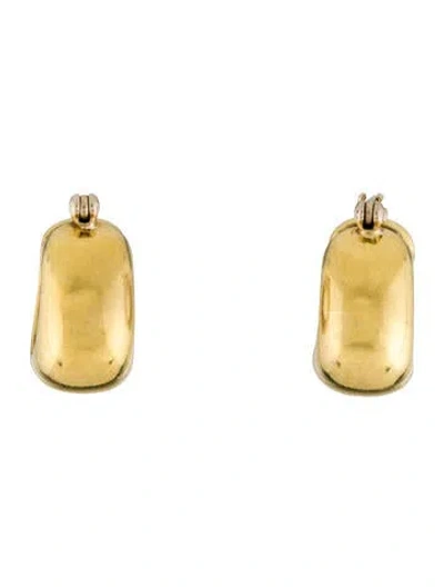 Pre-owned Earrings 18k Wide Huggie  In Multi