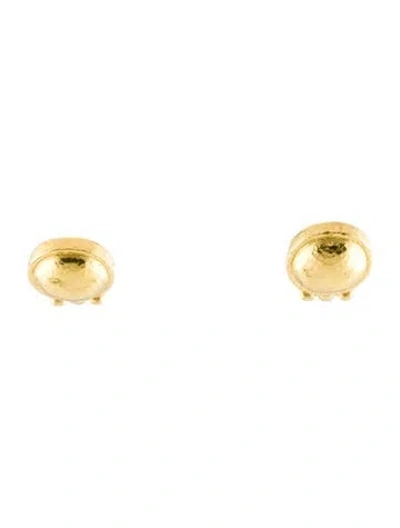 Pre-owned Earrings 19k Hammered Dome Earclips In Multi