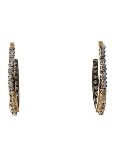 Pre-owned Earrings 2.23ctw Diamond Inside-out Hoop  In Multi