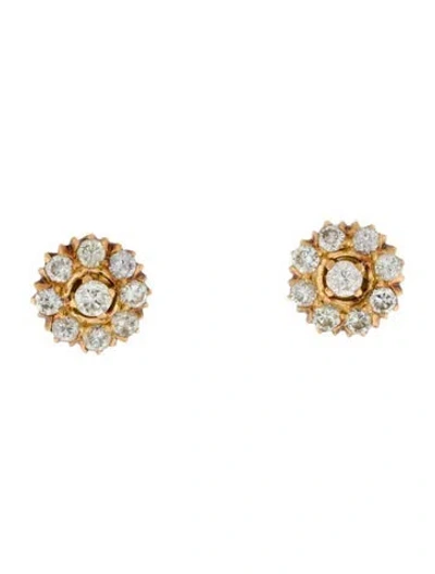 Pre-owned Earrings 22k 1.40ctw Diamond Stud  In Multi