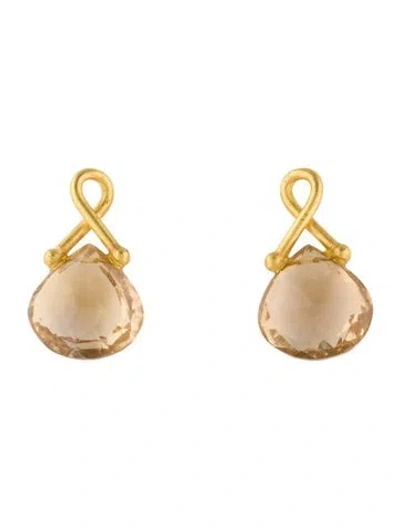 Pre-owned Earrings 22k Citrine Earring Enhancers In Multi