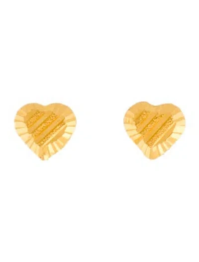 Pre-owned Earrings 22k Heart Studs In Multi