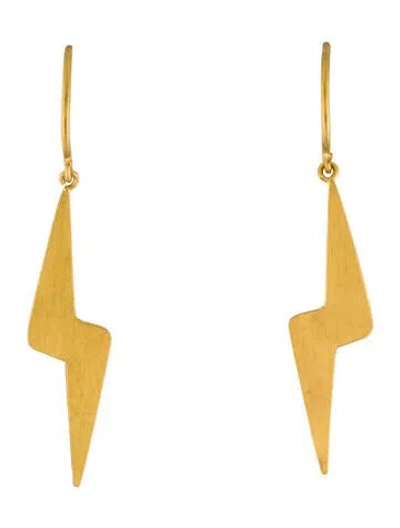 Pre-owned Earrings 22k Lightning Bolt Drop  In Multi