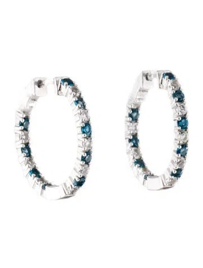 Pre-owned Earrings 2.34ctw Topaz Inside-out Hoop  In Multi