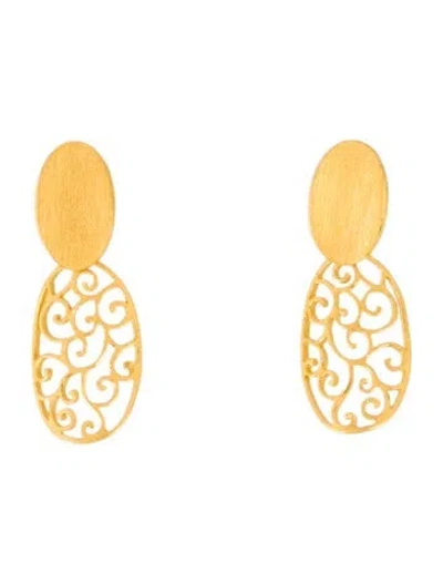 Pre-owned Earrings 24k Filigree Drop  In Multi