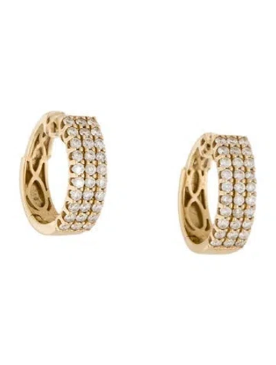 Pre-owned Earrings Arya 14k Diamond Huggie Hoop  In Multi