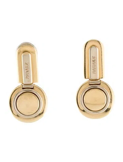 Pre-owned Earrings Baraka 18k Drop Earclips In Multi