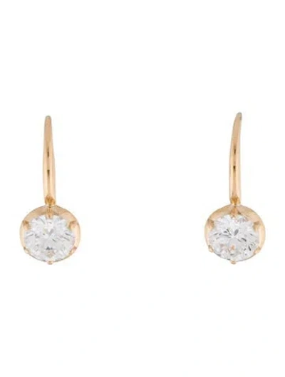 Pre-owned Earrings Carat Atelier 14k 2.10ctw Lab-grown Diamond Drop  In Multi