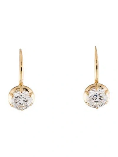 Pre-owned Earrings Carat Atelier 14k 2.68ctw Lab-grown Diamond Drop  In Multi