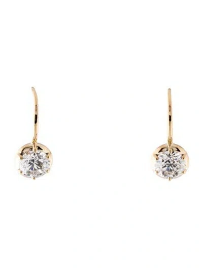 Pre-owned Earrings Carat Atelier 14k 2.81ctw Lab-grown Diamond Drop  In Multi