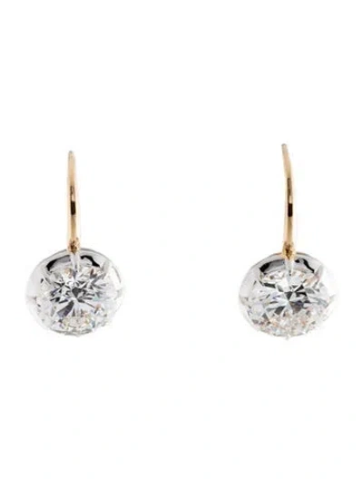 Pre-owned Earrings Carat Atelier 14k 6.04ctw Lab-grown Diamond Drop  In Multi