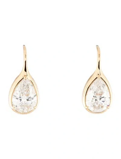 Pre-owned Earrings Carat Atelier 14k 6.04ctw Lab-grown Diamond Drop  In Multi