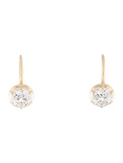 Pre-owned Earrings Carat Atelier 14k 6.06ctw Lab-grown Diamond Drop  In Multi