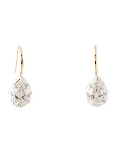 Pre-owned Earrings Carat Atelier 14k 6.14ctw Lab-grown Diamond Drop  In Multi