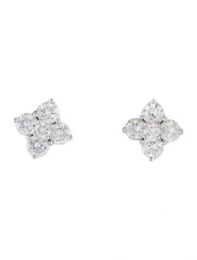 Pre-owned Earrings Chow Tai Fook 18k Diamond Stud  In Multi