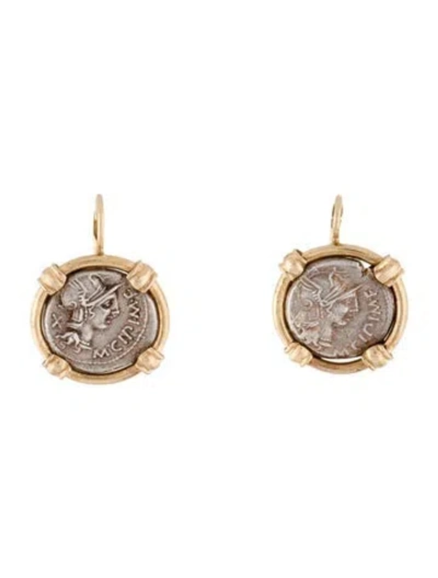 Pre-owned Earrings Coin Drop  In Multi