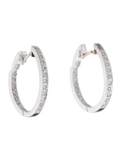 Pre-owned Earrings Diamond Inside-out Hoop  In Multi