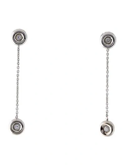 Pre-owned Earrings Diamond Long Drop  In Multi