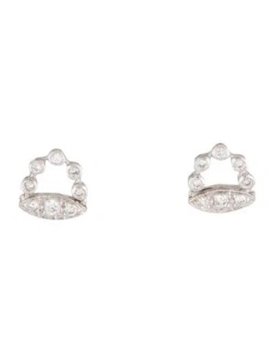 Pre-owned Earrings Diamond Stud  In Multi