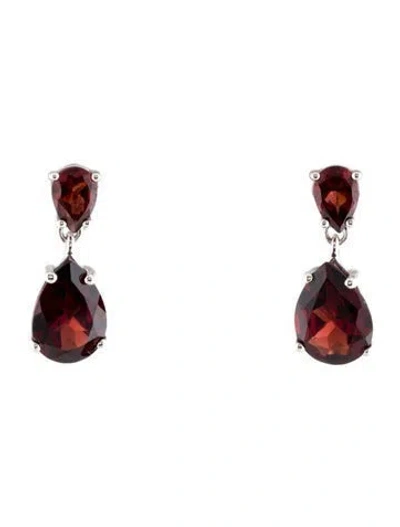 Pre-owned Earrings Garnet Drop  In Multi