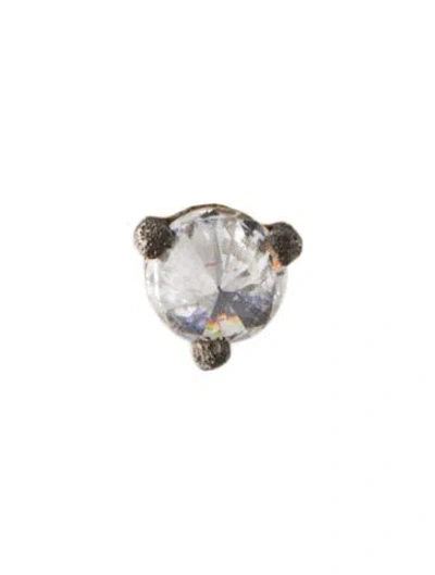 Pre-owned Earrings Inverted Diamond Single Stud Earring In Multi